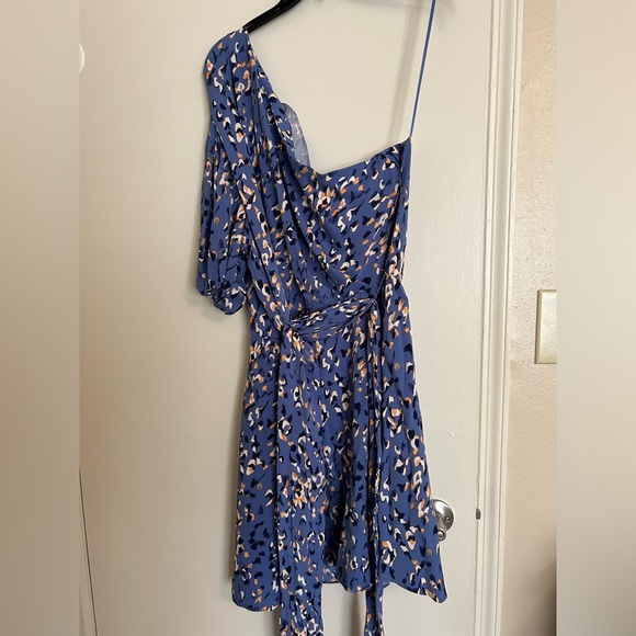 Nine West Dresses & Skirts - Ninewest One Shoulder Blue Floral Cocktail Dress - XXL